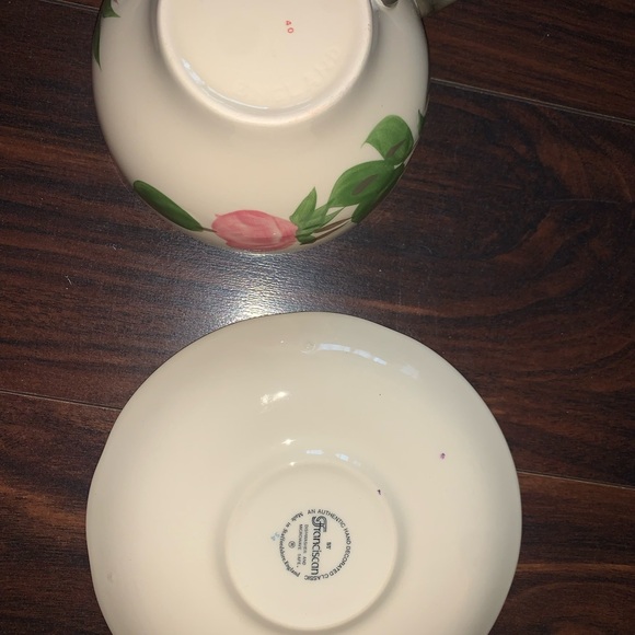 Franciscan Desert Rose Tea Cup & Saucer Set of 12 vintage Pink Rose - Picture 2 of 3